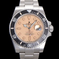 홍콩명품 [로렉스] 남성용 신형 케이스 업그레이드 러스털러스 스틸 재질 !서브마리너 오토매틱 Cal.3135 40mm  카본 베젤 메탈줄 핑크 골드다이얼 rol49206  