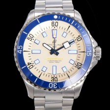 홍콩명품 [브라이틀링 뉴 다이버워치] 남성용 슈퍼오션 44mm 오토매틱 ETA2824-2 타입 크로노미터 메탈줄 세라믹베젤 아이보리 다이얼  bre44927  