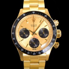 홍콩명품 [로렉스] 남성용 1965년 모델 클래식  코스모그래프 데이토나  Ref.6239 수동감기/기계식 37mm 18K옐루골드 스크류 다운 푸셔 메탈줄 골드다이얼 rol62690  