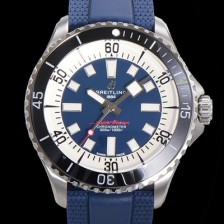 홍콩명품 [브라이틀링 뉴 다이버워치] 남성용 슈퍼오션 44mm 오토매틱 ETA2824-2 타입 크로노미터 우레탄줄 세라믹베젤 블루다이얼  bre04249  