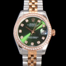 홍콩명품 [로렉스] 여성용 데이져스트 오이스터 31mm 레이디 오토매틱  18K 로즈골드 투톤콤비 보석/다이아몬드 5열 브레이슬릿 메탈줄 블루다이얼 rol26480  