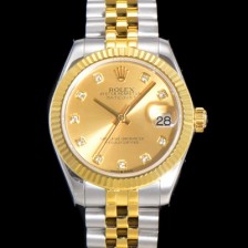 홍콩명품 [로렉스] 여성용 데이져스트 오이스터 31mm 레이디 오토매틱  18K 옐루골드 투톤콤비 5열 브레이슬릿 메탈줄 골드다이얼 rol25367  