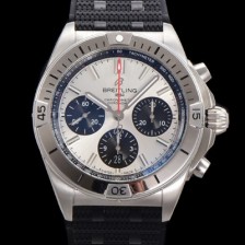 홍콩명품 [브라이틀링] 남성용 크로노맷 B01 오토매틱 ETA7750-2 타입 42mm 금장시계 우레탄줄 화이트다이얼 bre41570  