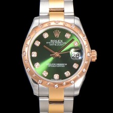 홍콩명품 [로렉스] 여성용 데이져스트 오이스터 31mm 레이디 오토매틱 하모니 베젤 18K로즈골드 투톤콤비 3열 브레이슬릿 메탈줄 그린다이얼 rol71436  