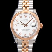 홍콩명품 [로렉스] 여성용 데이져스트 오이스터 31mm 레이디 오토매틱  18K 로즈골드 투톤콤비 5열 브레이슬릿 메탈줄 화이트다이얼 rol60478  