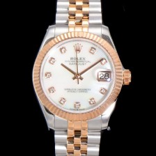 홍콩명품 [로렉스] 여성용 데이져스트 오이스터 31mm 레이디 오토매틱  18K 로즈골드 투톤콤비 5열 브레이슬릿 메탈줄 화이트 자게다이얼 rol32590  