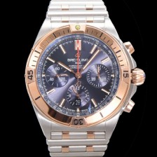 홍콩명품 [브라이틀링] 남성용 크로노맷 B01 오토매틱 ETA7750-2 타입 42mm 금장시계 메탈줄 블루 다이얼 bre32618  