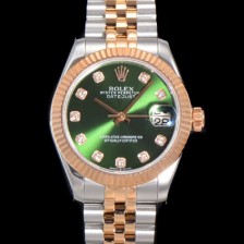 홍콩명품 [로렉스] 여성용 데이져스트 오이스터 31mm 레이디 오토매틱  18K 로즈골드 투톤콤비 5열 브레이슬릿 메탈줄 화이트 블루다이얼 rol27368  