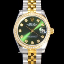 홍콩명품 [로렉스] 여성용 데이져스트 오이스터 31mm 레이디 오토매틱  18K 로즈골드 투톤콤비 보석/다이아몬드 5열 브레이슬릿 메탈줄 블루다이얼 rol30814  