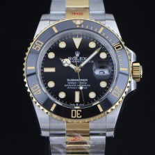 홍콩명품 [로렉스] 남성용 신형 서브마리너 m126613ln 18k옐로우골드 도금 콤비 41mm 블랙 다이얼 Cal.3235 오토매틱 무브먼트 ROL91914  