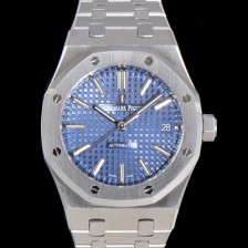 홍콩명품 [오데마피게] 남성용 하이엔드 37mm로얄오크 15450ST 블루 와플 다이얼 Cal.3120오토매틱 무브먼트 AUD6508  