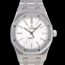 홍콩명품 [오데마피게] 남성용 하이엔드 37mm로얄오크 15450ST 화이트 와플 다이얼 Cal.3120오토매틱 무브먼트 AUD6502  