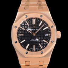 홍콩명품 [오데마피게] 남성용 하이엔드 37mm로얄오크 15450OR 블랙 와플 다이얼 18K 로즈골드 Cal.3120오토매틱 무브먼트 AUD6532  