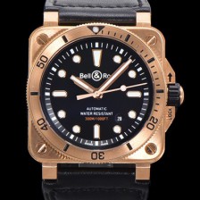 홍콩명품 [벨앤로즈] 남성용 BR03-92 다이버 브론즈 소재 오토매틱 9015 타입 42mm 가죽줄 블랙 다이얼 bel4093  