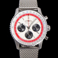 홍콩명품 [브라이틀링] 남성용 네비타이머 AB01383B1G1P1 크로노그래프 ETA7750-2 타입 오토매틱 43mm 화이트 다이얼 bre6001  