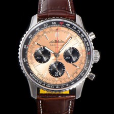 홍콩명품 [브라이틀링] 남성용 네비타이머 AB0138241K1P1 크로노그래프 ETA7750-2 타입 오토매틱 43mm 가죽줄 핑드골드 다이얼 bre5993  