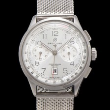 홍콩명품 [브라이틀링] 남성용 프리미에르 크로노그래프 7750 타입 오토매틱 42mm 메쉬밴드 화이트 다이얼 bre6019  