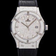 홍콩명품 [휴블렛] 남성용 클래식 퓨전 565.NX.9010.LR.1704 다이아몬드 셋팅 큐빅/보석 다이얼 42미리 오토매틱 2892 타입 가죽/우레탄 믹스밴드 hub2126  