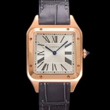 홍콩명품 [까르띠에] 남여공용 산토스 WGSA0021 쿼츠 43.5mm M 사이즈 18K 로즈골드 화이트 다이얼 car69325  