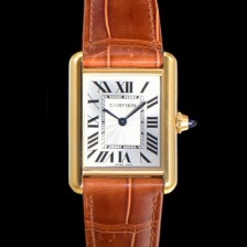 홍콩명품 [까르띠에] 여성용 신상 탱크 W1529756 실버 다이얼 33.7mm 옐로우골드 악어가죽 쿼츠 무브먼트 car69359  