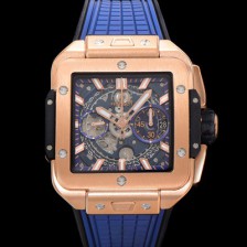 홍콩명품 [휴블렛] 남성용 스퀘어 뱅 유니코 821.OX.5180.RX 스켈레톤 다이얼 티타늄 에디션 18K 로즈골드 42미리 오토매틱 무브먼트 우레탄 러버밴드 hub2132  