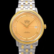 홍콩명품 [오메가] 남성용 드빌 프레스티지 424.20.40.20.58.001 오토매틱 Cal.8800타입 39.5mm 18K 옐로우골드 메탈줄 골드 다이얼 omg20203  