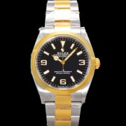 홍콩명품 [로렉스] 남성용 New 신형 익스플로러 m124273-0001 옐로우골드 오이스터 스틸 36mm 오토매틱 Cal.3230 무브먼트 블랙 다이얼 rol5306  