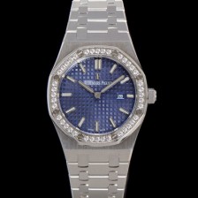 홍콩명품 [오데마피게] 여성용 로얄오크 67651IP.ZZ.1261IP.01 브레이슬릿 33mm 쿼츠 무브먼트 블루 와플 다이얼 aud6515  