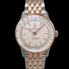 홍콩명품 [브라이틀링] 남성용 네비타이머 U17329F41G1U1 크로노그래프 18K 로즈골드 오토매틱 2824 타입 41mm 메탈줄 화이트 다이얼 bre6039  