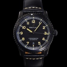 홍콩명품 [브라이틀링] 남성용 네비타이머 M17314101B1X1 블랙 PVD 코팅 오토매틱 2824 타입 41mm 가죽줄 블랙 다이얼 bre6055  