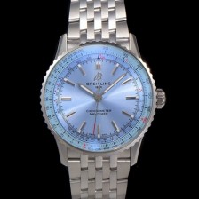 홍콩명품 [브라이틀링] 남성용 네비타이머 A17329171C1A1 크로노그래프 오토매틱 2824 타입 41mm 메탈줄 아이스 블루 다이얼 bre6037  