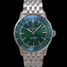 홍콩명품 [브라이틀링] 남성용 네비타이머 A17329371L1A1 크로노그래프 오토매틱 2824 타입 41mm 메탈줄 그린 다이얼 bre6038  