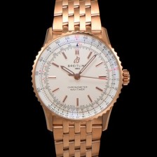 홍콩명품 [브라이틀링] 남성용 네비타이머 R17329F41G1R1 크로노그래프 18K 로즈골드 오토매틱 2824 타입 41mm 메탈줄 화이트 다이얼 bre6040  