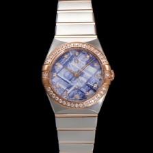 홍콩명품 [오메가] 여성용 컨스틀레이션 131.25.28.60.99.001 로즈골드 다이아몬드 세팅 베젤 28mm 쿼츠 무브먼트 메테오라이트 다이얼 omg0150  