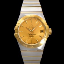 홍콩명품 [오메가] 남성용 컨스틀레이션 123.20.38.21.08.001 18k 옐로우골드 38mm 오토매틱 8500타입 샴페인 다이얼 omg0160  