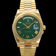 홍콩명품 [로렉스] 남성용 New 데이데이트 m228238-0061 무게187g 18K 옐로우골드 40mm 오토매틱 Cal.2836-2 타입 그린 다이얼 rol5397  