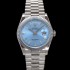 홍콩명품 [로렉스] 남성용 New 데이데이트 m128236-0009 무게173g 플래티넘 프레지던트 36mm 오토매틱 Cal.2836-2 타입 아이스 블루 바게트 다이얼 rol5411  