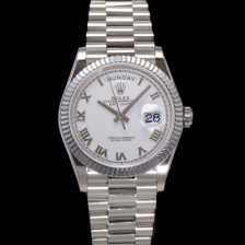 홍콩명품 [로렉스] 남성용 New 데이데이트 m128236-0017 무게173g 플래티넘 프레지던트 36mm 오토매틱 Cal.2836-2 타입 화이트 다이얼 rol5412  