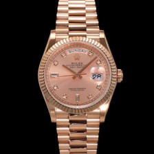 홍콩명품 [로렉스] 남성용 New 데이데이트 m128235-0009 무게173g 18K 로즈골드 36mm 오토매틱 Cal.2836-2 타입 다이아몬드 로즈골드 다이얼 rol5403  