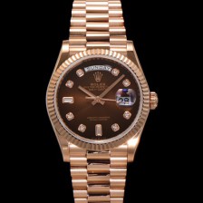 홍콩명품 [로렉스] 남성용 New 데이데이트 m128235-0037 무게173g 18K 로즈골드 36mm 오토매틱 Cal.2836-2 타입 다이아몬드 브라운 옴브레 다이얼 rol5404  
