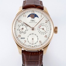 홍콩명품 [아이더블유씨] 남성용 포루투기즈 IW502306 퍼페추얼 캘린더 싱글 문 44mm 18k 로즈골드 오토매틱 무브먼트 화이트 다이얼 iwc4108  