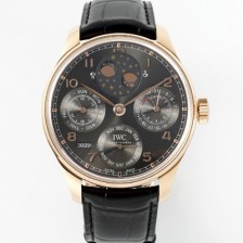 홍콩명품 [아이더블유씨] 남성용 포루투기즈 IW503404 퍼페추얼 캘린더 더블 문 44mm 18k 로즈골드 오토매틱 무브먼트 그레이 다이얼 iwc4111  