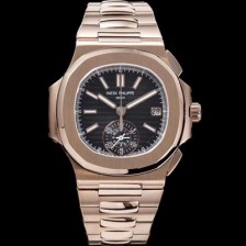 홍콩명품 [파텍필립] 남성용 노틸러스 5980/1R-001 18k 로즈골드 오토매틱 Cal.CH 28-520 C 타입 40.5mm 메탈줄 블랙 다이얼 pat2229  