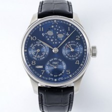 홍콩명품 [아이더블유씨] 남성용 포루투기즈 IW503401 퍼페추얼 캘린더 더블 문 44mm 오토매틱 무브먼트 블루 다이얼 iwc4105  