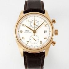 홍콩명품 [아이더블유씨] 남성용 포루투기즈 IW390301 18k 로즈골드 42mm 크로노그래프 오토매틱 무브먼트 화이트 다이얼 iwc4096  
