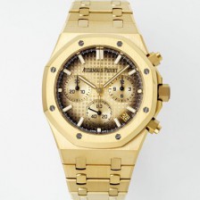 홍콩명품 [오데마피게] 남성용 로얄오크 26240BA.OO.1320BA.02 크로노그래프 18K 옐로우골드 41mm 오토매틱 Cal.4401 타입 스모크 샴페인 와플 다이얼 aud6559  