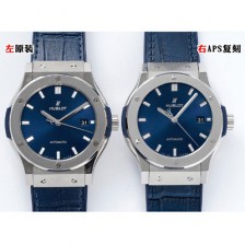 홍콩명품 [휴블렛] 남성용 클래식 퓨전 542.NX.7170.LR 42mm 오토매틱 2892 타입 가죽/러버 믹스 블루 다이얼 hub2136  