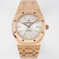 홍콩명품 [오데마피게] 남성용 15400OR.OO.1220OR.02 로얄오크 18k 로즈골드 41mm 오토매틱 Cal.3120무브먼트 실버 와플 다이얼 aud6536  