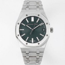 홍콩명품 [오데마피게] 남성용 로얄오크 셀프와인딩 15510ST.OO.1320ST.09 41mm 오토매틱 Cal.4302 무브먼트 그린 와플 다이얼 aud6545  