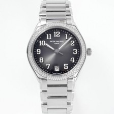 홍콩명품 [파텍필립] 여성용 트웬티-포 티파니 7300/1200A-010 다이아몬드 36mm 오토매틱 Cal.324 타입 그레이 다이얼 pat2232  